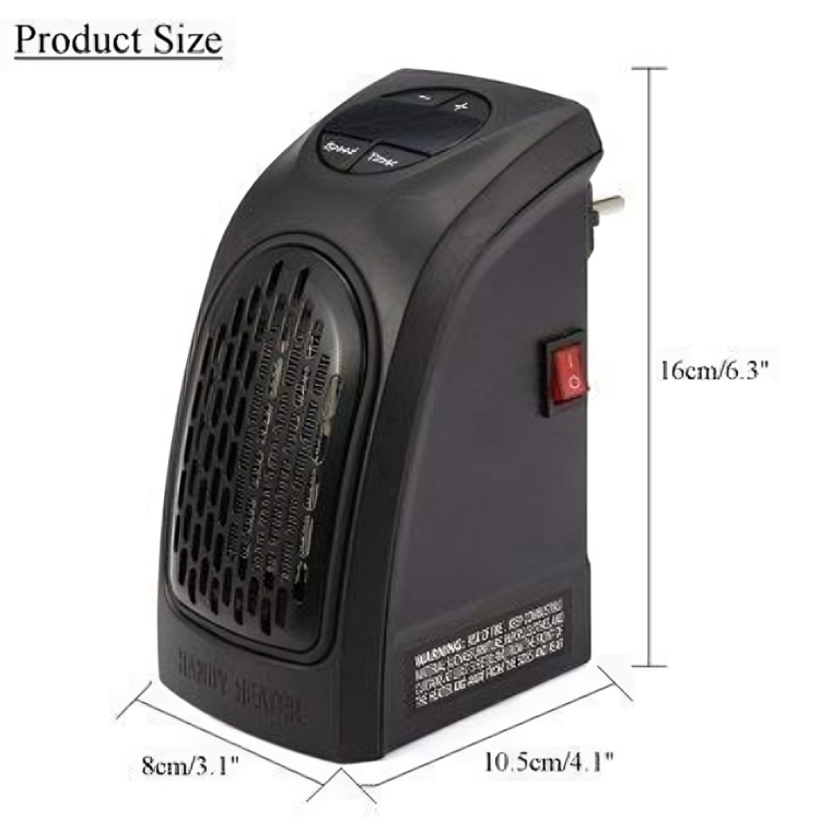 Handy Heater 350W Plug In Wall Outlet Mini Room Heater for Home, Office, Bedroom - Image 2